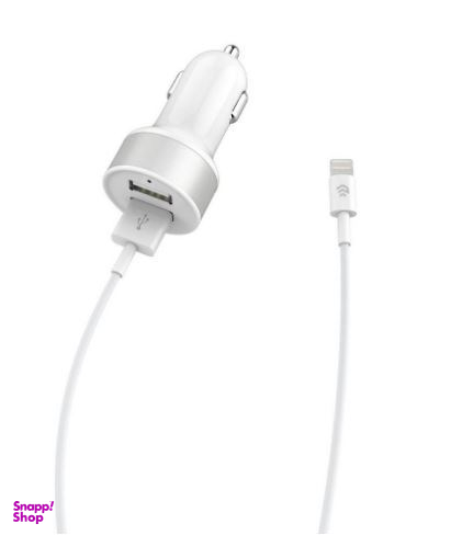 شارژر فندکی مدل Smart Dual USB همراه با کابل لایتنینگ دیویا (Devia)