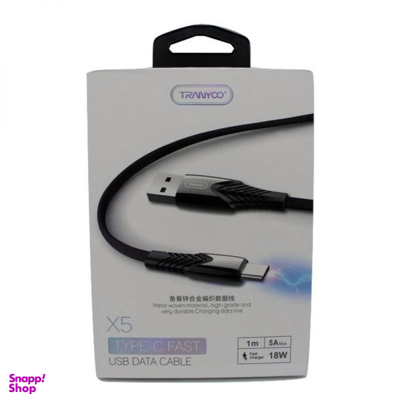 کابل USB به Type C ترانیو (Tranyoo) مدل X5 طول 1m