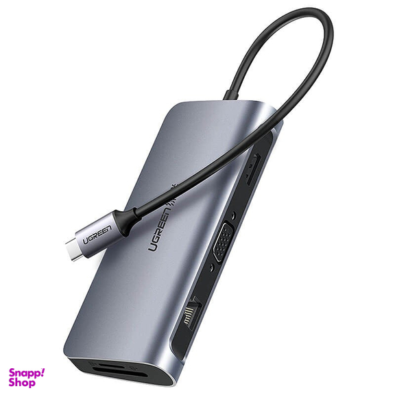 هاب 3 پورت Type C به 3.0 USB با یک پورت HDMI و VGA و LAN و درگاه کارت حافظه و قابلیت PD یوگرین مدل CM179