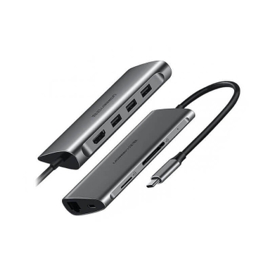 هاب 3 پورت Type C به 3.0 USB با یک پورت HDMI و LAN و درگاه کارت حافظه و قابلیت PD یوگرین مدل CM121