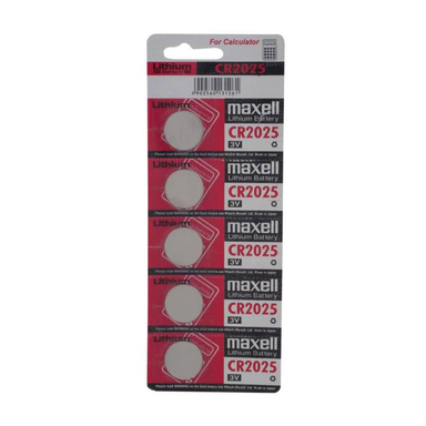 باتری سکه ایی مکسل (Maxell) مدل CR2025 رنگ نقره ای بسته 5 عددی