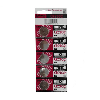 باتری سکه ای مکسل (Maxell) مدل CR2032 رنگ نقره ای بسته 5 عددی