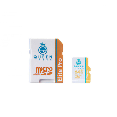 کارت حافظه کویین تک (Queen Tech) مدل Elite Pro ظرفیت 64 گیگابایت رنگ سفید با چاپ رنگی