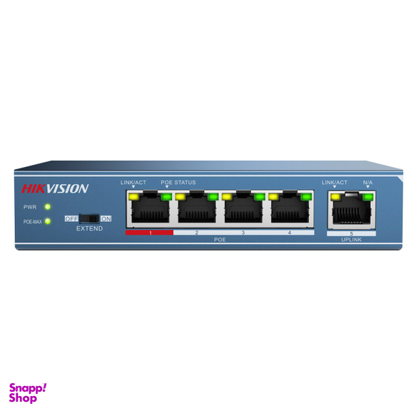 سوییچ شبکه 4 پورت هایک ویژن (Hikvision) مدل DS 3E0105P E