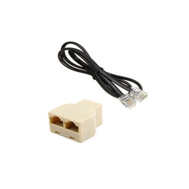 کابل تلفن مدل NV-2M به طول 2 متر به همراه سوکت 1 به 2