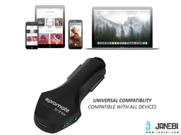 شارژر فندکی سریع پرومیت (Promate) مدل Trinix Car Charger رنگ مشکی