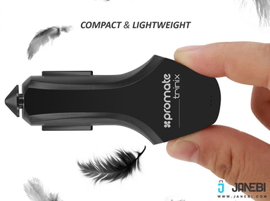 شارژر فندکی سریع پرومیت (Promate) مدل Trinix Car Charger رنگ مشکی