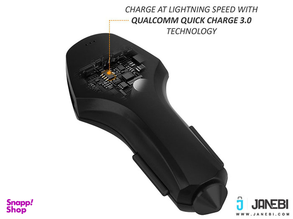 شارژر فندکی سریع پرومیت (Promate) مدل Trinix Car Charger رنگ مشکی