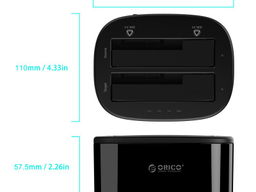 داک هارددیسک اینترنال اوریکو (Orico) مدل 2.53.5 inch 2 Bay USB3.0 Hard Drive Dock 6228US3C رنگ مشکی