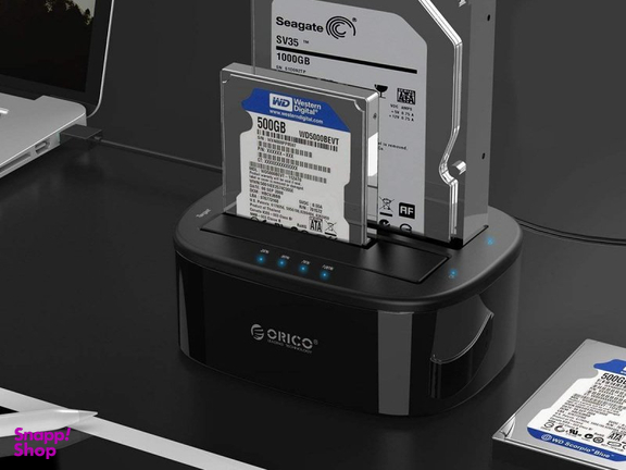 داک هارددیسک اینترنال اوریکو (Orico) مدل 2.53.5 inch 2 Bay USB3.0 Hard Drive Dock 6228US3C رنگ مشکی