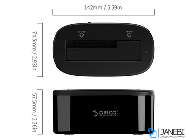 داک هارددیسک اینترنال اوریکو (Orico) مدل 2.53.5 inch USB3.0 Hard Drive Dock 6218US3 رنگ مشکی