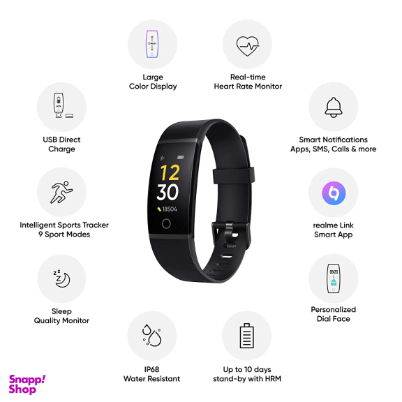 دستبند هوشمند ریلمی (Realme) مدل RMA183 رنگ مشکی
