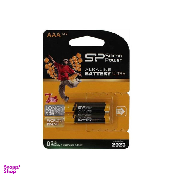 باتری نیم قلمی سیلیکون پاور (SP) مدل Alkaline Ultra بسته 2 عددی
