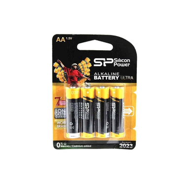 باتری نیم قلمی سیلیکون پاور (SP) مدل Alkaline Ultra بسته 4 عددی