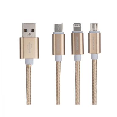 کابل تبدیل USB به USB C /microUSB/ لایتنینگ کینگ استار (Kingstar) مدل KD48 طول 1 متر