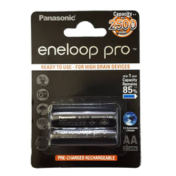 باتری قلمی قابل شارژ پاناسونیک مدل Eneloop Pro با ظرفیت 2550 میلی آمپر ساعت بسته‌ 2 عددی