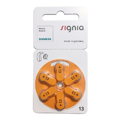 باتری سمعک زیمنس (Siemens) شماره A13 بسته 6 عددی