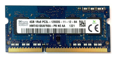 رم لپ تاپ هاینیکس (Hynix) مدل DDR3L 1600MHz ظرفیت 4 گیگابایت