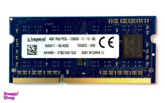 رم لپ تاپ کینگستون (Kingston) مدل 1600 DDR3L PC3L 12800S MHz ظرفیت 4 گیگابایت