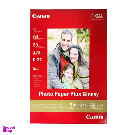 کاغذ عکس کانن (Canon) مدل Plus Glossy سایز A4 بسته 20 عددی