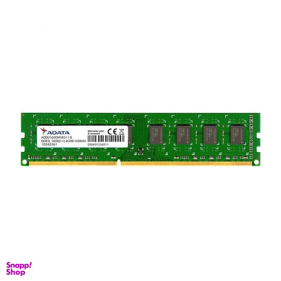 رم دسکتاپ DDR3L تک کاناله ای دیتا (Adata) مدل Premier فرکانس 1600 مگاهرتز CL11 ظرفیت 8 گیگابایت