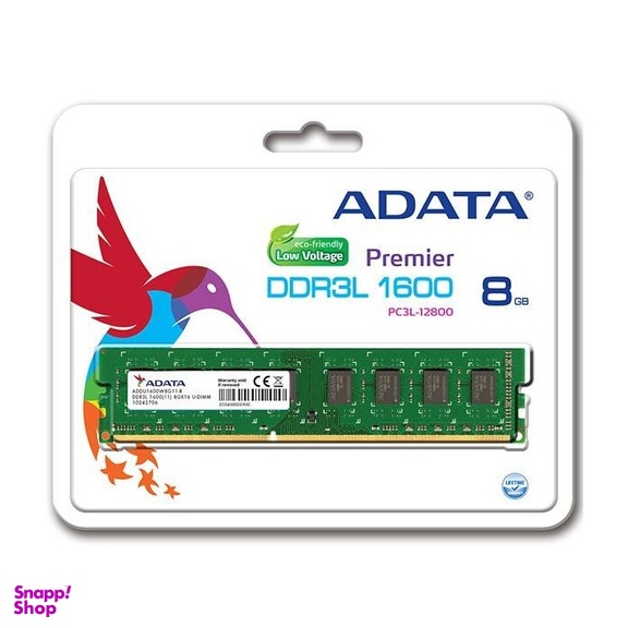 رم دسکتاپ DDR3L تک کاناله ای دیتا (Adata) مدل Premier فرکانس 1600 مگاهرتز CL11 ظرفیت 8 گیگابایت