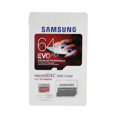کارت حافظه MicroSDXC سامسونگ (Samsung) مدل Evo Plus کلاس 10 استاندارد UHS-I U1 سرعت 80 MBps ظرفیت 64 گیگابایت