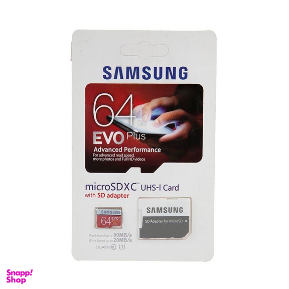 کارت حافظه MicroSDXC سامسونگ (Samsung) مدل Evo Plus کلاس 10 استاندارد UHS-I U1 سرعت 80 MBps ظرفیت 64 گیگابایت