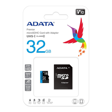 کارت حافظه MicroSDHC ای دیتا مدل Premier کلاس 10 استاندارد UHS-I U1 سرعت 100 MBps ظرفیت 32 گیگابایت رنگ مشکی