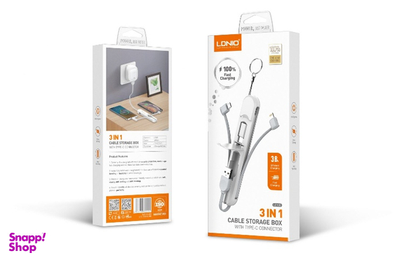 کابل سه سر (میکرو-لایتنینگ-تایپ سی) LDNIO LC130