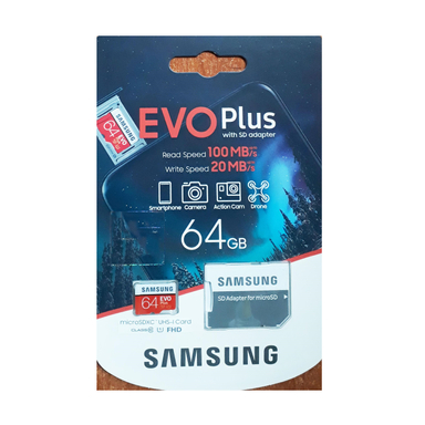 کارت حافظه MicroSDXC سامسونگ (Samsung) مدل Evo Plus کلاس 10 استاندارد UHS-I U1 سرعت 100 MBps ظرفیت 64 گیگابایت