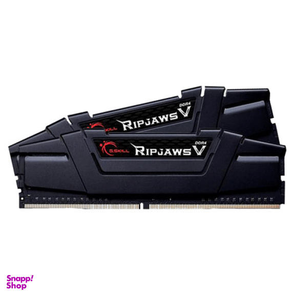 رم دسکتاپ DDR4 دو کاناله جی اسکیل (G Skill) مدل Ripjaws V فرکانس 3200 مگاهرتز CL16 ظرفیت 16 گیگابایت بسته دو عددی