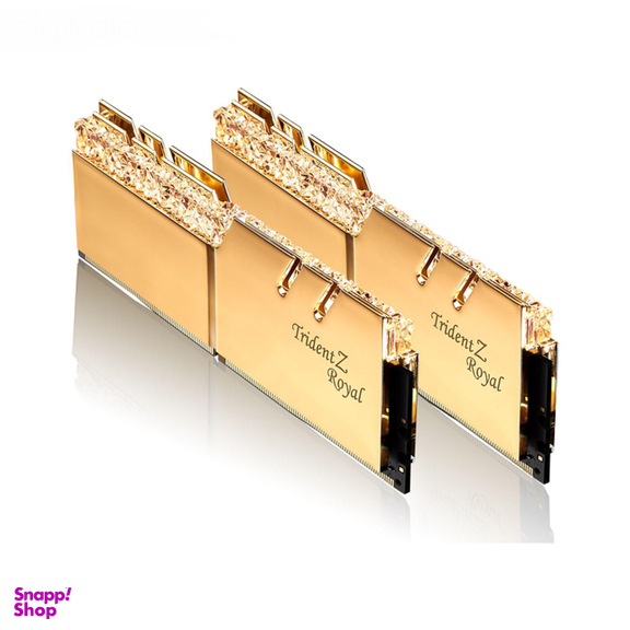 رم دسکتاپ DDR4 دو کاناله جی اسکیل (G Skill) مدل Trident Z Royal Gold فرکانس 3200 مگاهرتز CL16 ظرفیت 32 گیگابایت