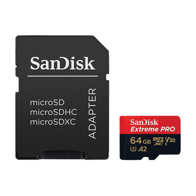 کارت حافظه micro SDXC سن دیسک (San Disk) مدلA2 Extreme proو UHS-1 card 170mb/s ظرفیت 64G همراه آداپتور