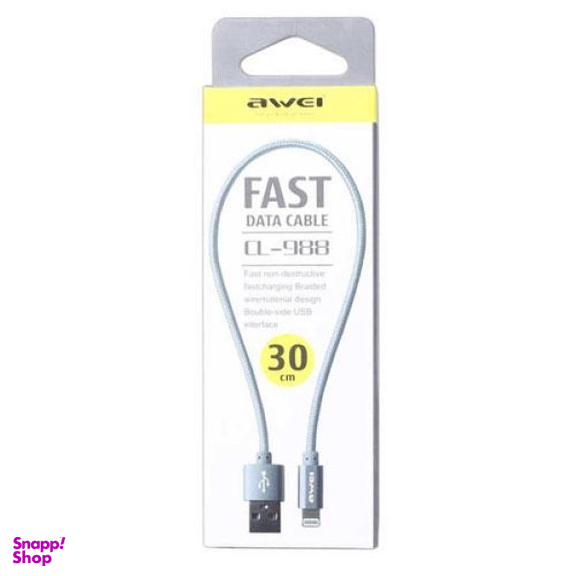 کابل کوتاه USB به لایتنینگ اوی (Awei) مدل Cl-988 طول 30 سانتی متری