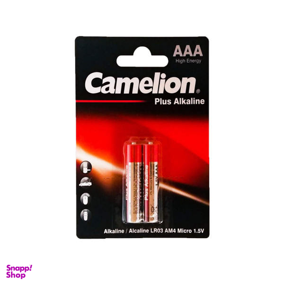 باتری نیم قلمی کملیون (Camelion) مدل پلاس آلکالاین بسته 2 عددی رنگ قرمز