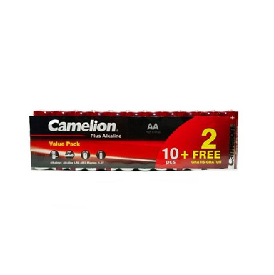 باتری قلمی کملیون (Camelion) مدل آلکالاین بسته 12 عددی رنگ مشکی