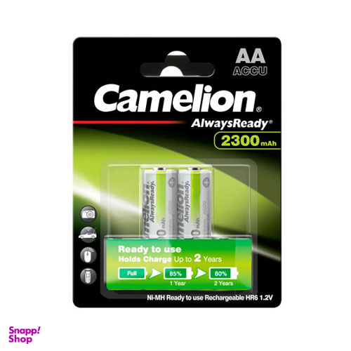 باتری قلمی شارژی کملیون (Camelion) مدل AlwaysReady ظرفیت 2300 میلی آمپر رنگ سبز