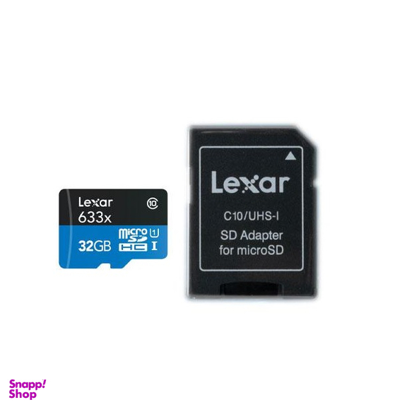 کارت حافظه میکرو لکسار(Lexar) مدل A1 Lexar 633X ظرفیت 32 گیگابایت رنگ مشکی