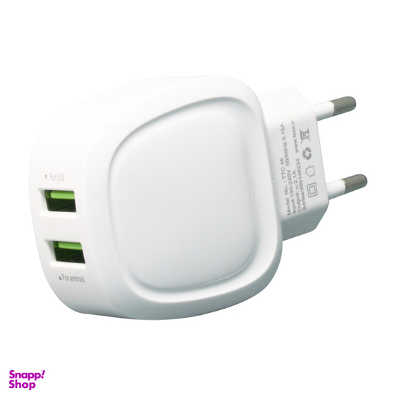 شارژر دیواری تسکو مدل TTC 46 دو پورت به همراه کابل MicroUSB