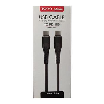 کابل Type-C به Type-C تسکو (Tsco) مدل TC PD 189 طول 1 متر