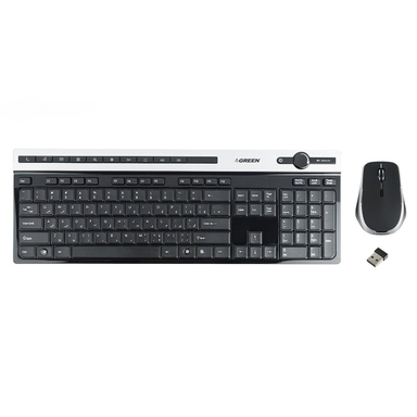 کیبورد و ماوس بی سیم گرین (Green) مدل GKM-505W با حروف فارسی رنگ مشکی