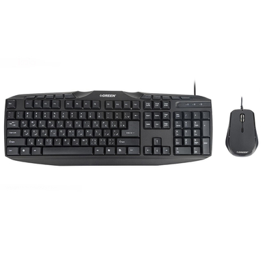 کیبورد و ماوس گرین (Green) مدل GKM-305 با حروف فارسی رنگ مشکی