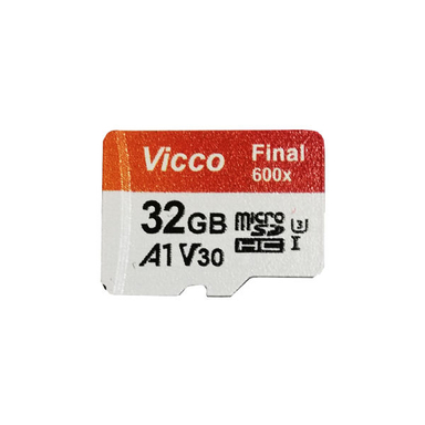 کارت حافظه microSDHC ویکومن (Vico Man) مدل 600X کلاس 10 استاندارد UHS-I A1 سرعت 90MBps ظرفیت 32 گیگابایت SD رنگ سفید