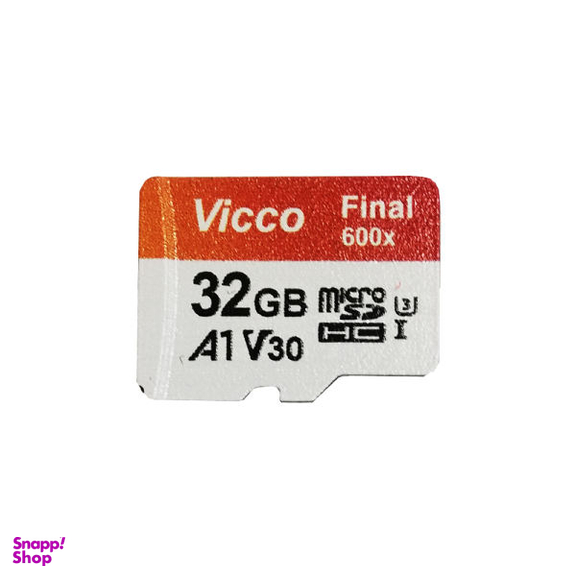 کارت حافظه microSDHC ویکومن (Vico Man) مدل 600X کلاس 10 استاندارد UHS-I A1 سرعت 90MBps ظرفیت 32 گیگابایت SD رنگ سفید