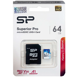 کارت حافظه microSDXC سیلیکون پاور مدل Superior Pro ظرفیت 64 گیگابایت به همراه آداپتور SD
