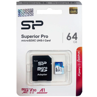 کارت حافظه microSDXC سیلیکون پاور مدل Superior Pro ظرفیت 64 گیگابایت به همراه آداپتور SD