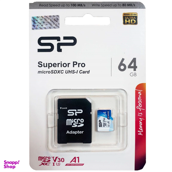 کارت حافظه microSDXC سیلیکون پاور مدل Superior Pro ظرفیت 64 گیگابایت به همراه آداپتور SD