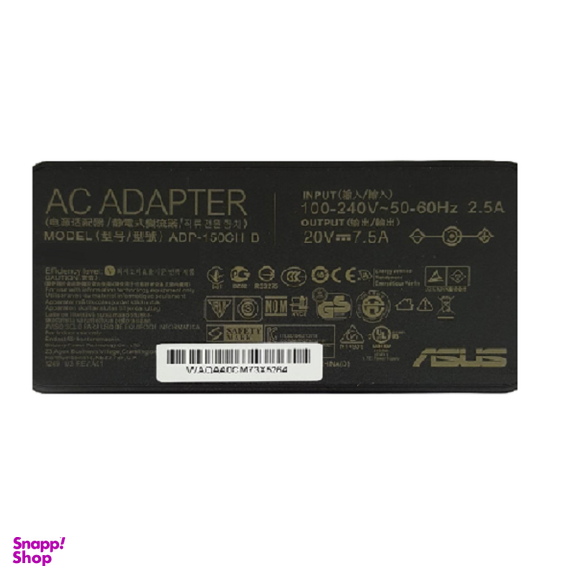 آداپتور لپ تاپ ایسوس (Asus) مدل سوزن دار اورجینال توان 7.5 آمپر ظرفیت 20 ولت به طول 3.7 *6 میلی متر