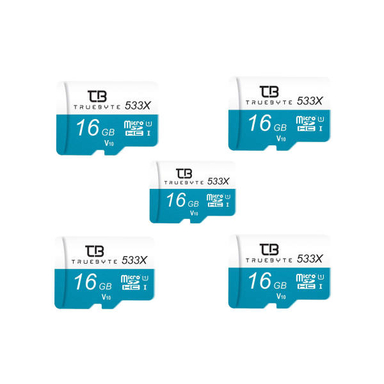 کارت حافظه microSD HC تروبایت (Truebyte) مدل 533X V30 کلاس 10 استاندارد UHS-I U1 ظرفیت 16 گیگابایت بسته 5 عددی